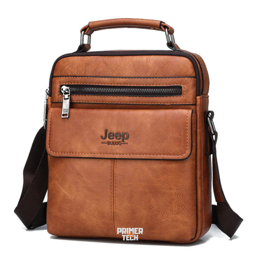 Bolso Masculino JEEP® de Cuero Auténtico Cruzado + Cartera JEEP® [regalo gratis]